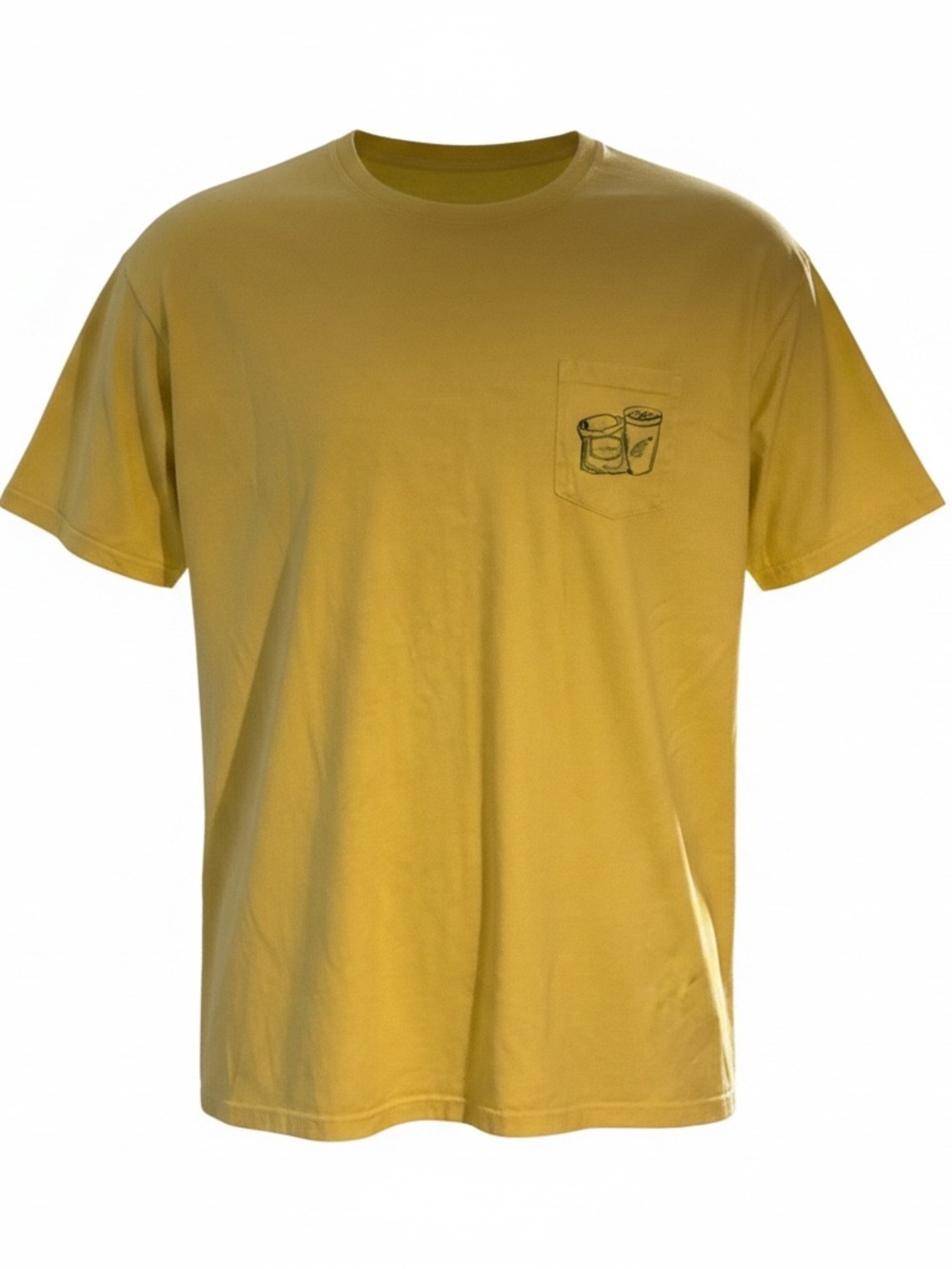 Men's Short Sleeve Pocket Tee in Mustard